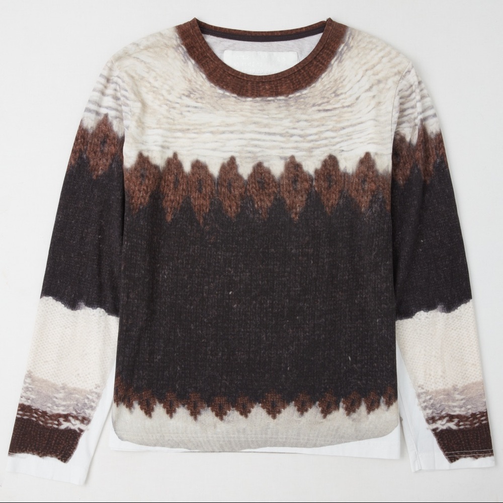 Madison Martin Margiela for H&M Mens sweater print long sleeve tee size MEDIUM